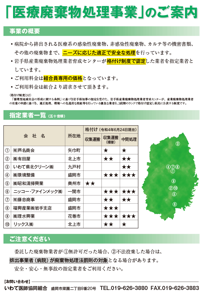 「医療廃棄物処理事業」のご案内